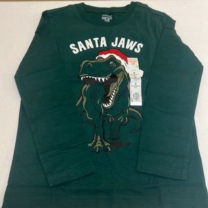 Christmas boys long sleeve shirt in green.